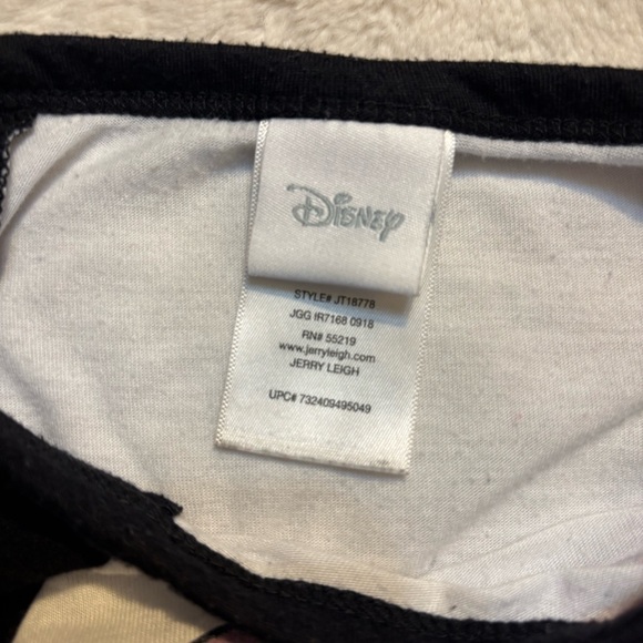 Disney Stitch Raglan Top Medium White Black 3/4 Sleeve Baseball Tee Jerry Leigh - Picture 12 of 16